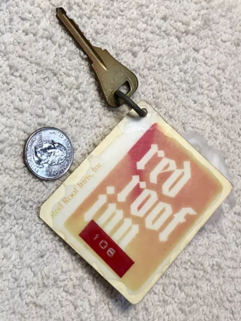 Vintage Motel Room Key and Fob RED ROOF INN Room 106