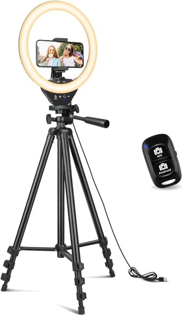 Sensyne 10'' Ring Light with 50'' Extendable Tripod Stand, 10 inches, Nature