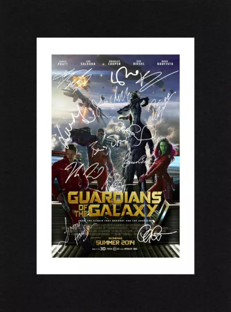 8X6 Mount GUARDIANS OF THE GALAXY Cast Multi Signed PHOTO Print Ready To Frame