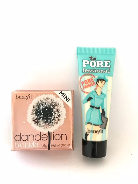 Benefit Set Mini Dandelion Twinkle Highlighting Powder &  Pore Fessional Primer