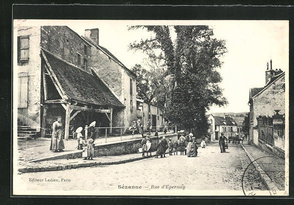 CPA Sézanne, Rue d´Epernay, vue de la rue
