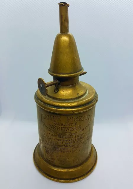 Antique Victorian Brass Oil Lamp Hand Help W Small Cap 6 MADE IN ITALY
