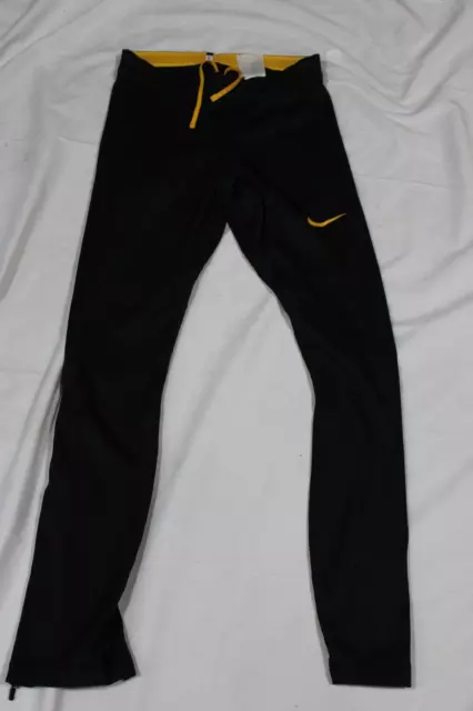Nike Pro Elite Running Tights Black Gold Womens Size S Made In USA DA3061-026