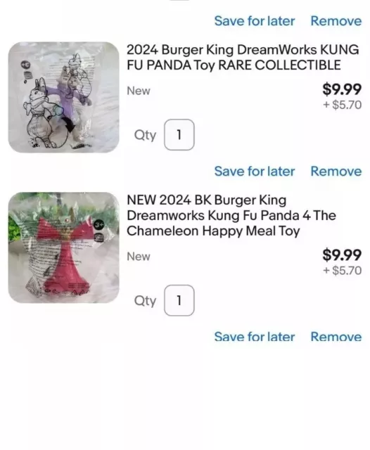 2 Burger King DreamWorks KUNG FU PANDA 4 Toy Zhen And Chameleon