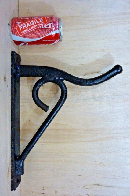 Old Heavy Duty Large Cast Iron Hook Hanger Bracket Assembly Hardware 5