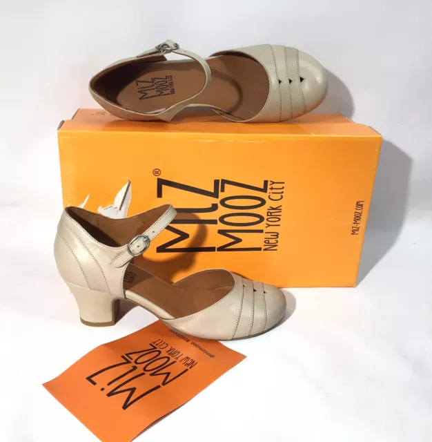 NEW Miz Mooz Leather Adjustable Ankle Strap Pumps - Frenchy CREAM 36  Size 6