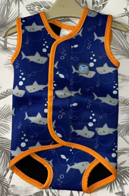 Splash About  Baby Wrap Wetsuit Size Medium 6-18 Months - Shark Patterned
