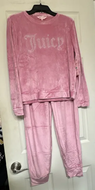 NWT Juicy Couture Pink Sleepwear Loungewear Pajama Set Jogger Style Pants  SZ XL