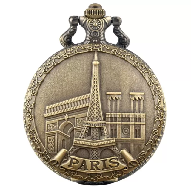 Montre gousset Pocket watch France Paris Tour Eiffel Notre Dame Arc de Triomphe