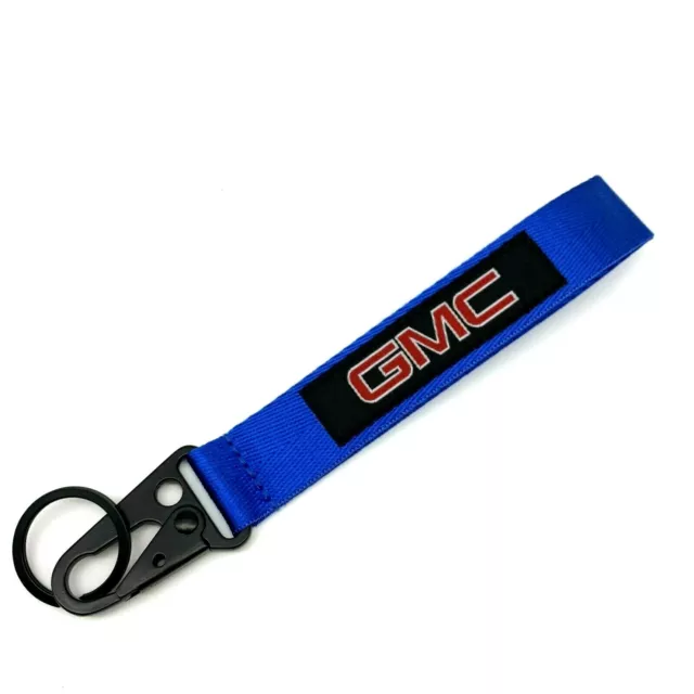 JDM GMC BLUE Keychain Metal key Ring Hook Strap Lanyard Nylon Universal