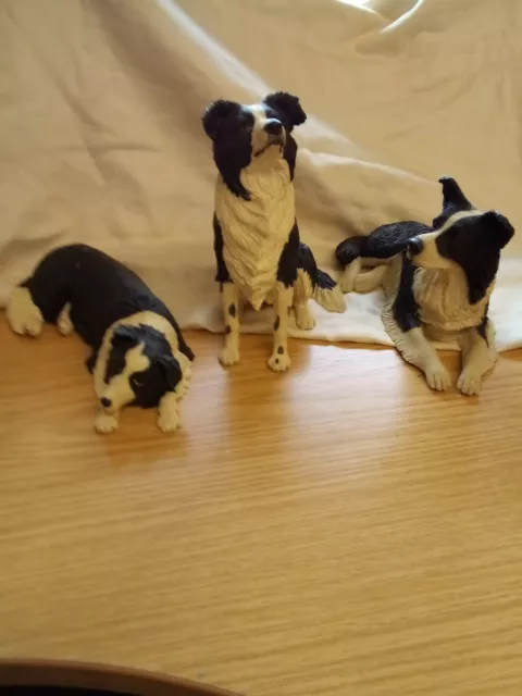 1027. 3 Dogs From The Devoted Border Collie From Danbury Mint