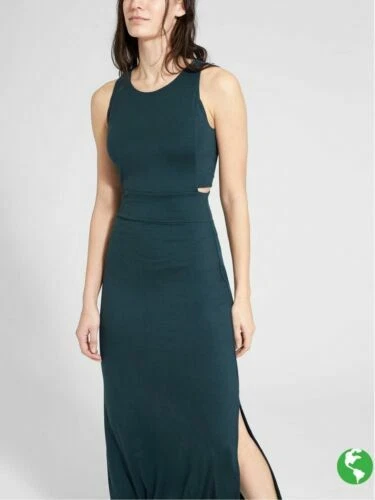 ATHLETA CUT OUT Maxi Dress | Abyss Green L Large (12 14) #777104 NWT $65.96  - PicClick