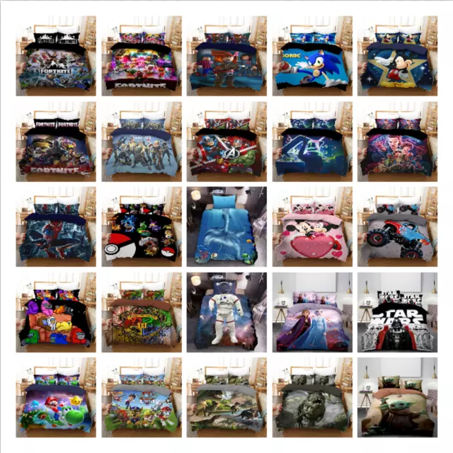 Single Double Queen King Size Quilt/Doona/Duvet Cover and Pillowcase Bedding Set