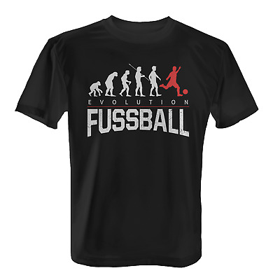 Evolution Fußball Herren T-Shirt Fun Shirt Fußballer Fußballspieler Sport Hobby