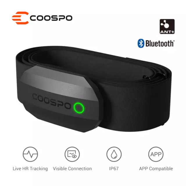 COOSPO H808S Heart Rate Monitor Bluetooth ANT+ Chest Strap Heart Rate Monitor, C