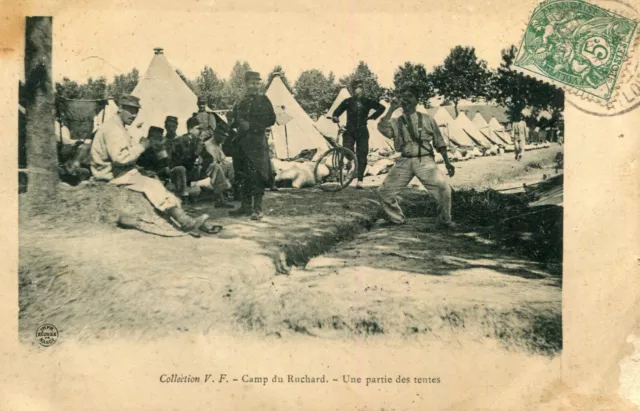 Carte AVON LES ROCHES et environs Camp du Ruchard Une partie des tentes Soldats