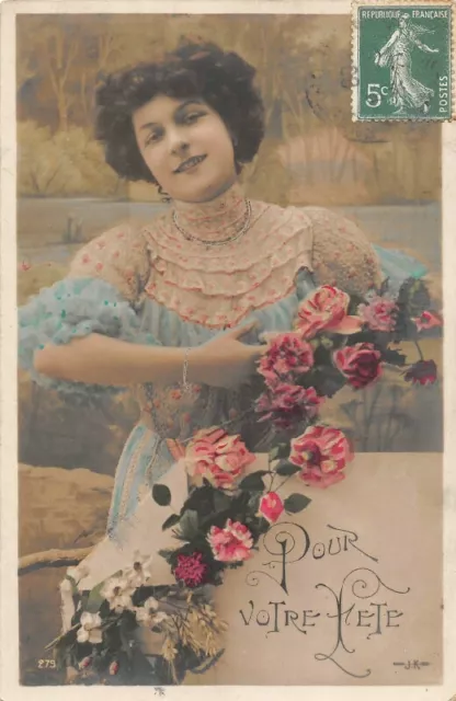 Cpa Photo d'art - Portrait de femme