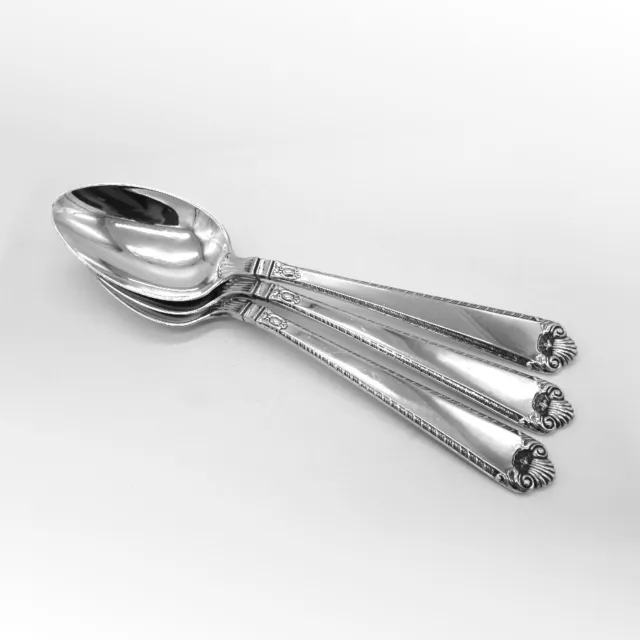 George II Plain 3 Table Serving Spoons Set Birks Sterling Silver 1914