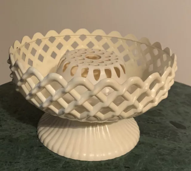 Vintage retro 1950s 60s cream EMSA posy bowl vase plastic W Germany MCM