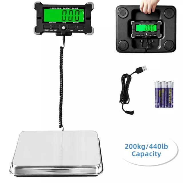 440lb Heavy Duty Digital Metal Industry Shipping Postal Scale 200kg US