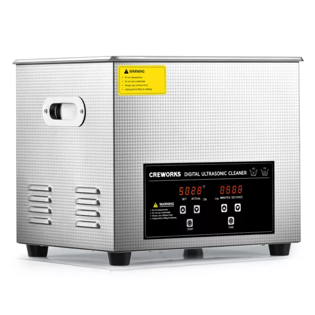 CREWORKS 10L Ultrasonic Cleaner Machine w 300W Heater Digital Timer LED Display