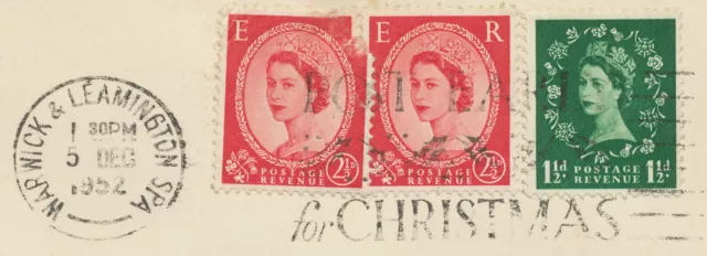 Gb 1952 Qeii 1 1/2D + 2 1/2D (2X) Fdc ""Warwick & Leamington Spa / Post Anticipato 2