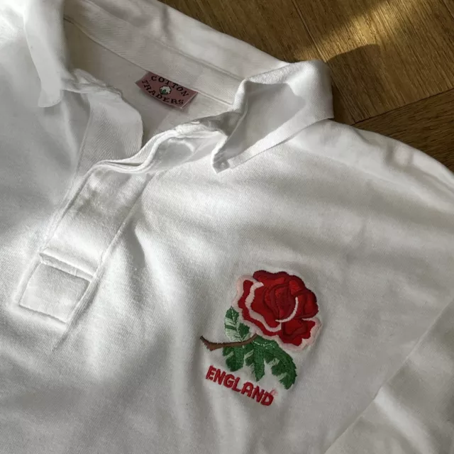 Cotton Traders England Rugby Shirt Rare Lable 1970s/80s SIZE M Made In UK