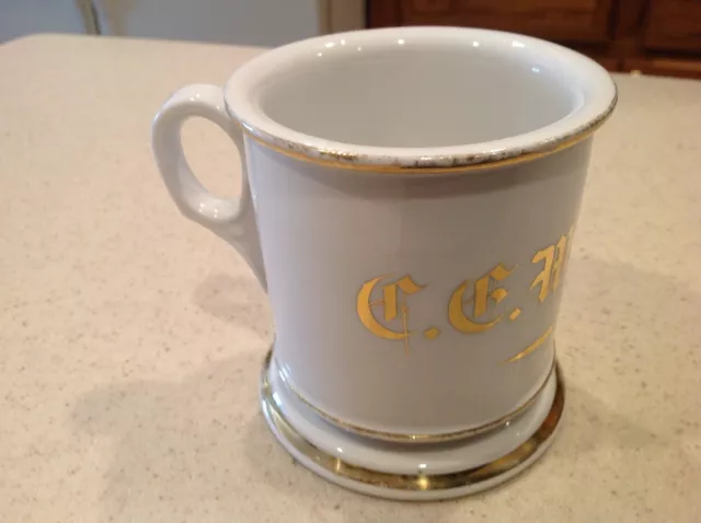 Vintage Early Shaving Mug C. E. Windsor Gold Gilt Very Nice