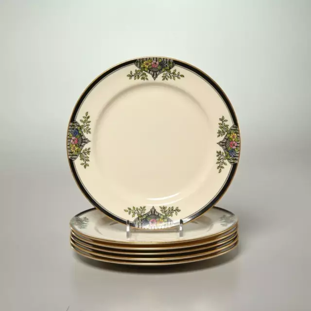 Lenox For Davis Hawley Art Deco Style Salad Plates 8.25" Vintage Set of 6