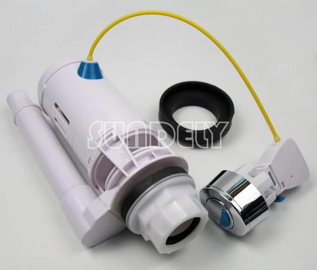 UK CISTERN TOILET Push Button Valve Dual Flush Syphon Bottom Entry 23.