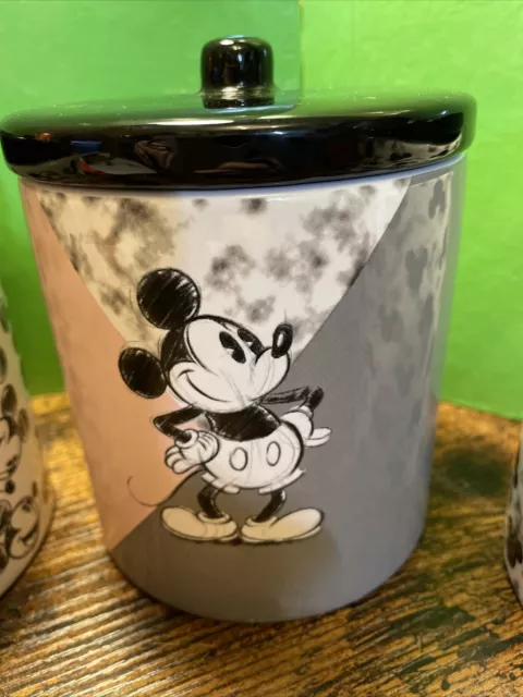 Disney Mickey Mouse X3 Canister Tea Coffee Jar Kitchen Food Storage Jars 3