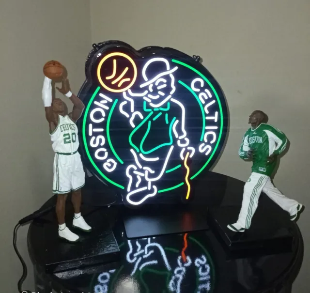 10" Vivid Boston Celtics Logo Neon Sign Light Lamp Beer Bar Wall Decor Man Cave