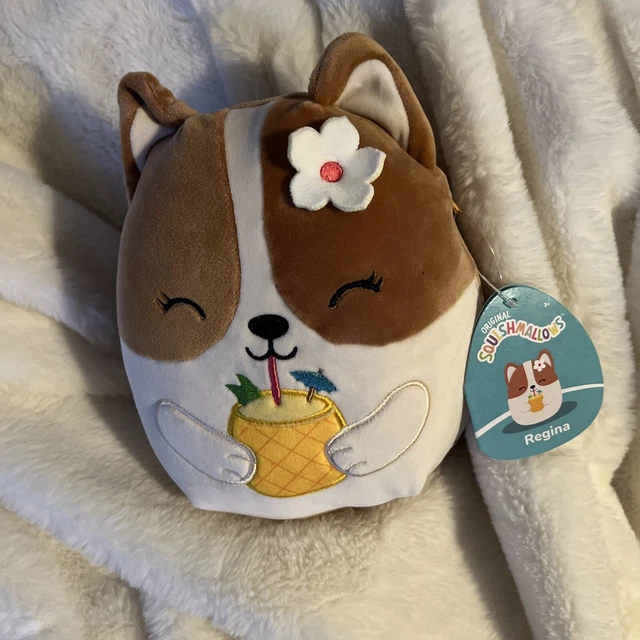 SQUISHMALLOWS 7.5&amp; REGINA The Brown and White Corgi Plush - New With ...