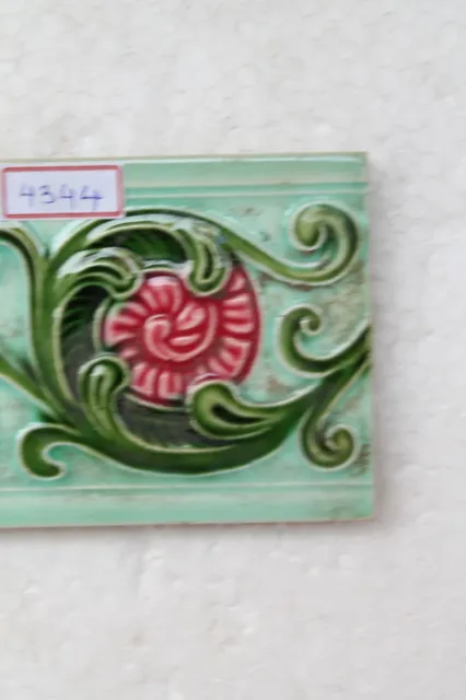 Japan antique art nouveau vintage majolica border tile c1900 NH4344 4