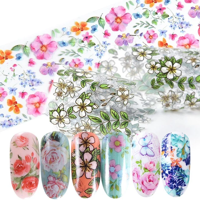 Calcomanías holográficas adhesivas para cielo pegatinas arte en uñas decoración de manicura lámina de uñas