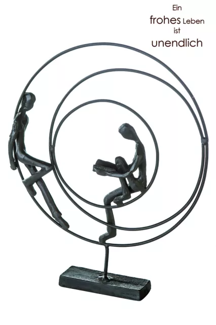 Casablanca Design Skulptur "Circles"  aus Eisen H:23cm brüniert Figur Dekofigur