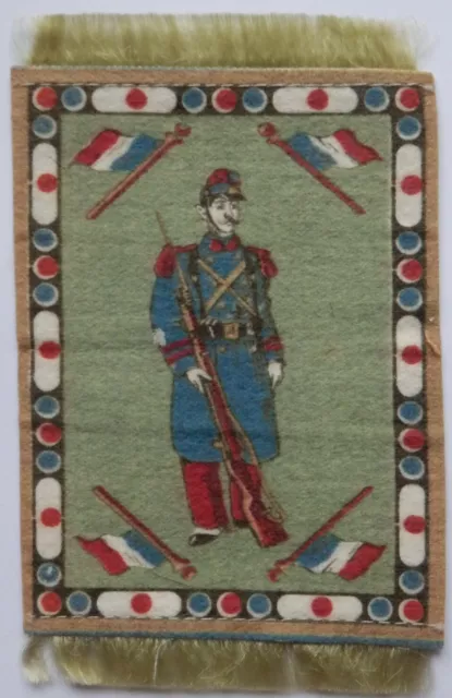 FRANCE SOLDIER BLANKET 1908 American Tobacco SILK FLANNEL FELT 125mm x 90mm