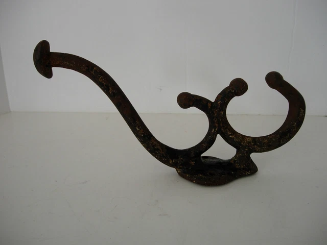 Vintage large cast iron barn tack coat hook