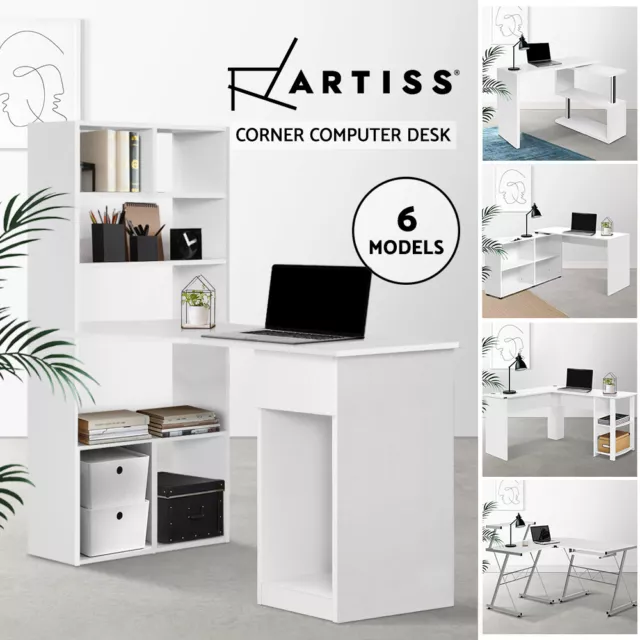 Artiss Corner Computer Desk Home Office Desks Study PC Laptop Table Shelves