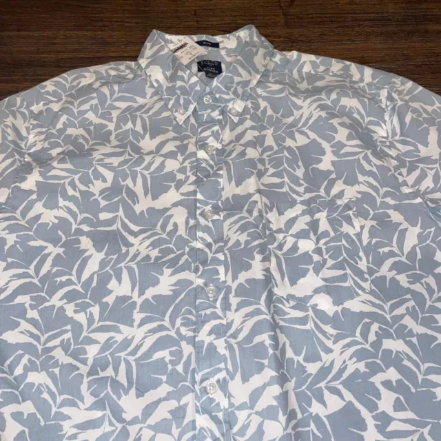 NWT J.Crew Factory Men's Sz XL Printed Short Sleeve Slim Flex Washed Shirt BP975 3