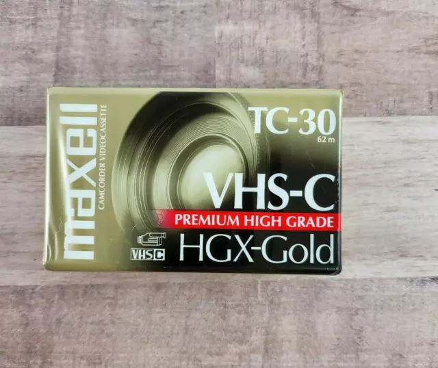 Blank Camcorder Video Cassette Tape Maxell VHS-C HGX-Gold TC-30 **New, Sealed**