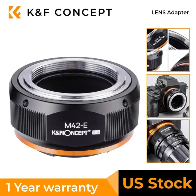 K&F Concept Lens Mount Adapter M42 Lens to Sony NEX E-Mount Mirrorless Camera US