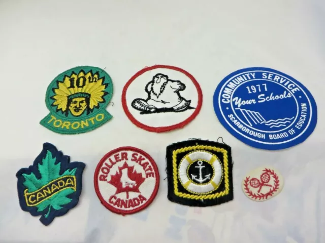 Embroidered Patch lot vtg 1970s ? Canada Toronto Truckin Community roller skate