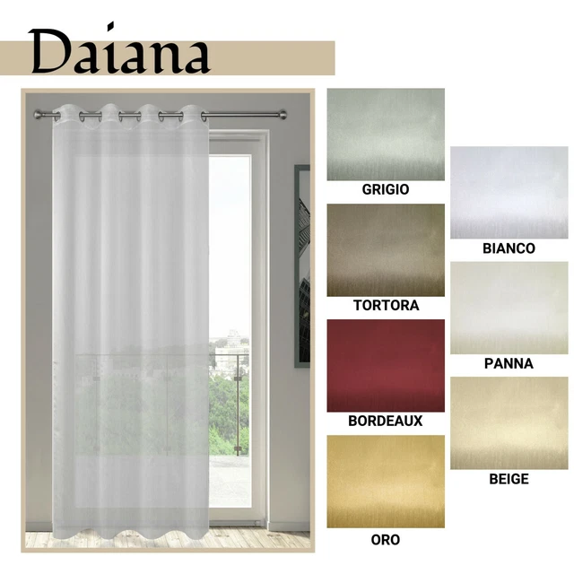 Tenda A Pannello Con Borchie In Tinta Unita, 140x280 Cm, Colori Disponibili: Marrone, Blu, Beige, Verde, Arancione