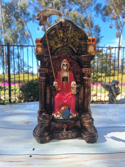 Santa Muerte Bendesida 14" X 7" Pink - Handmade - Fully Loaded - Health - Money