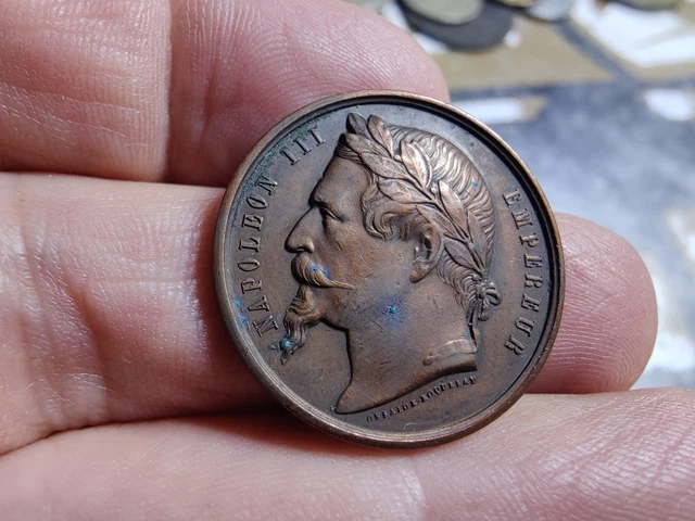 Médaille Comice Agricole Castres 1895, Cuivre, 42mm, 33,6g, Poinçon Corne