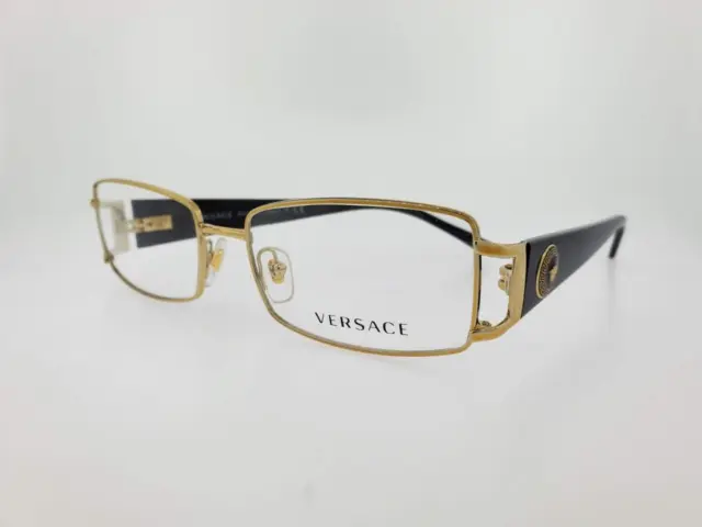 Versace Prescription 1163M 1252 52Mm Gold Black Frame With Clear Demo Lenses