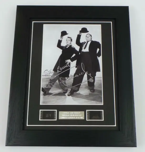 LAUREL AND HARDY Film Cell + Signed PREPRINT Vintage Movie Memorabilia GIFTS