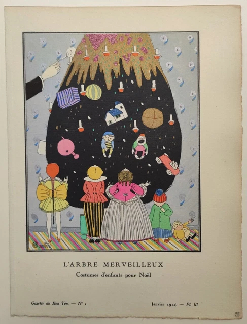 L'arbre Merveilleux, Ch. Martin, Pochoir Original De 1914, Gazette Du Bon Ton