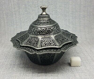 Turkish Ottoman Delight Candy Bowl Junk Food Case Tent Shape Old Silver model S6